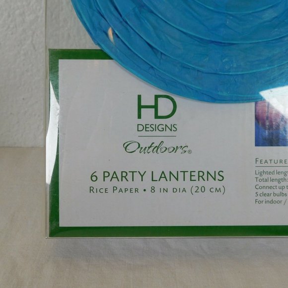 Rice Paper 6 Party Lanterns 8" Diameter HD Designs Outdoors Wedding Party Decor - Picture 5 of 9